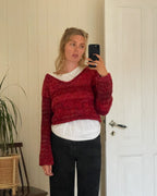 Chunky red scrap sweater