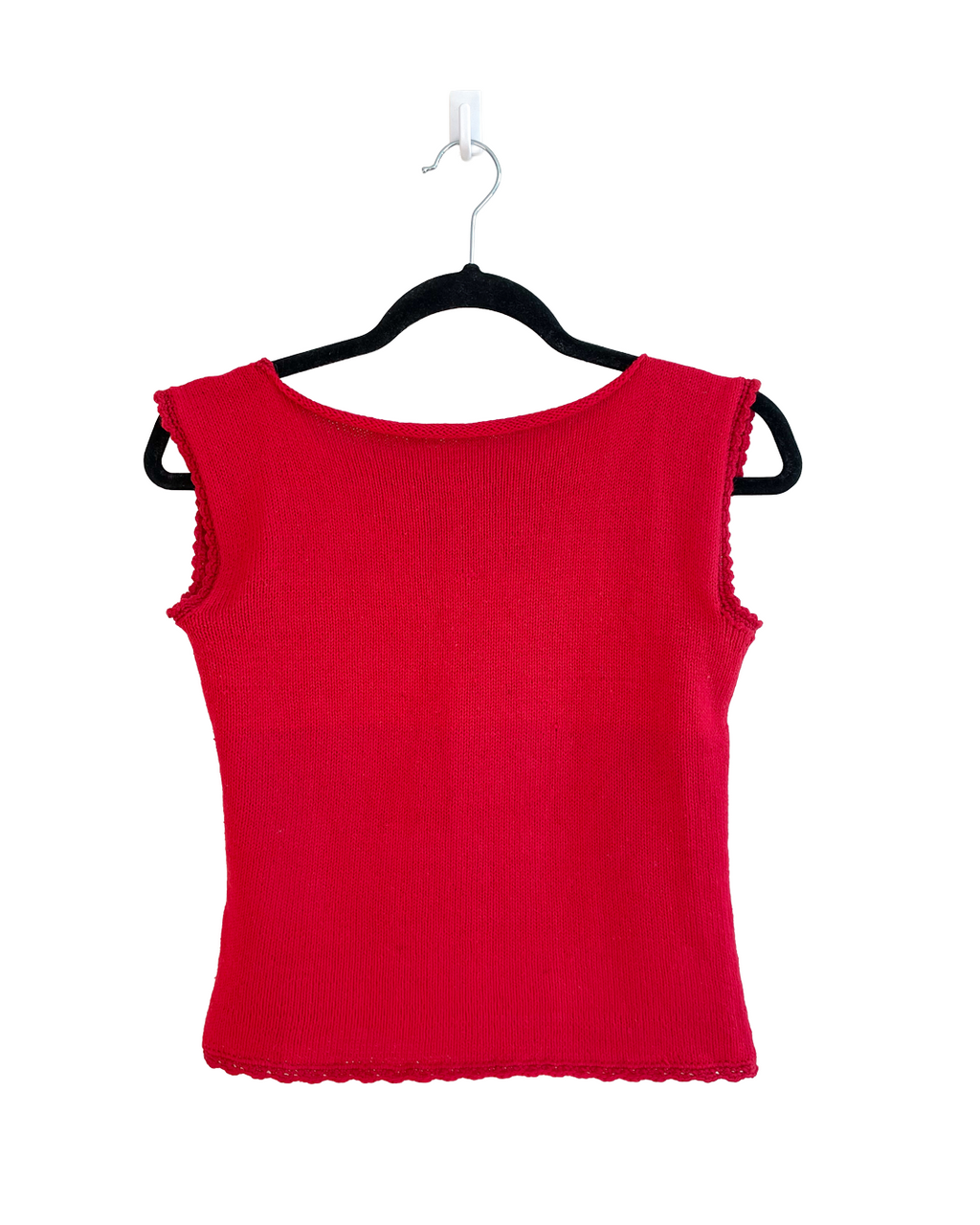 Red open back top
