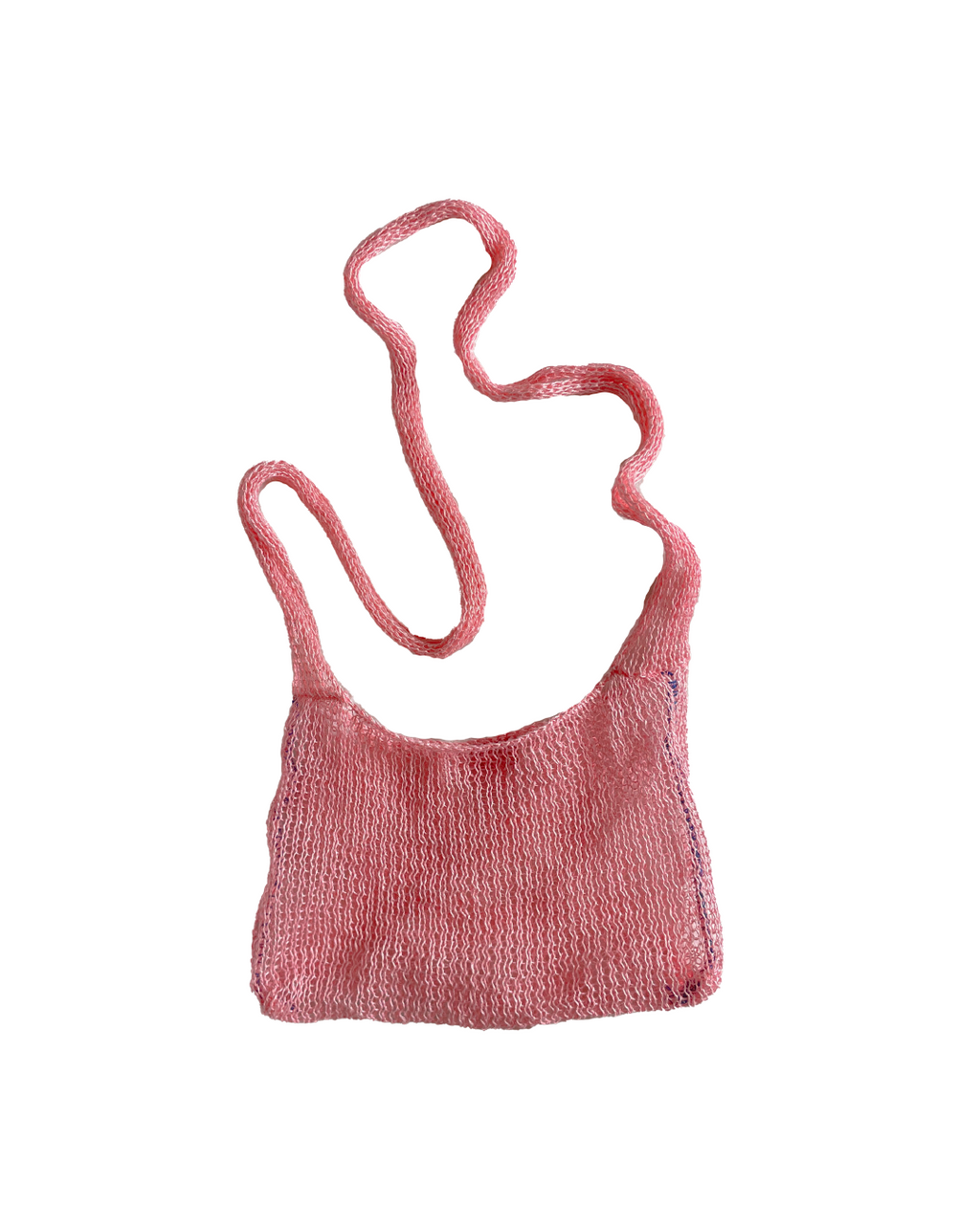 Pink crossbody mesh bag