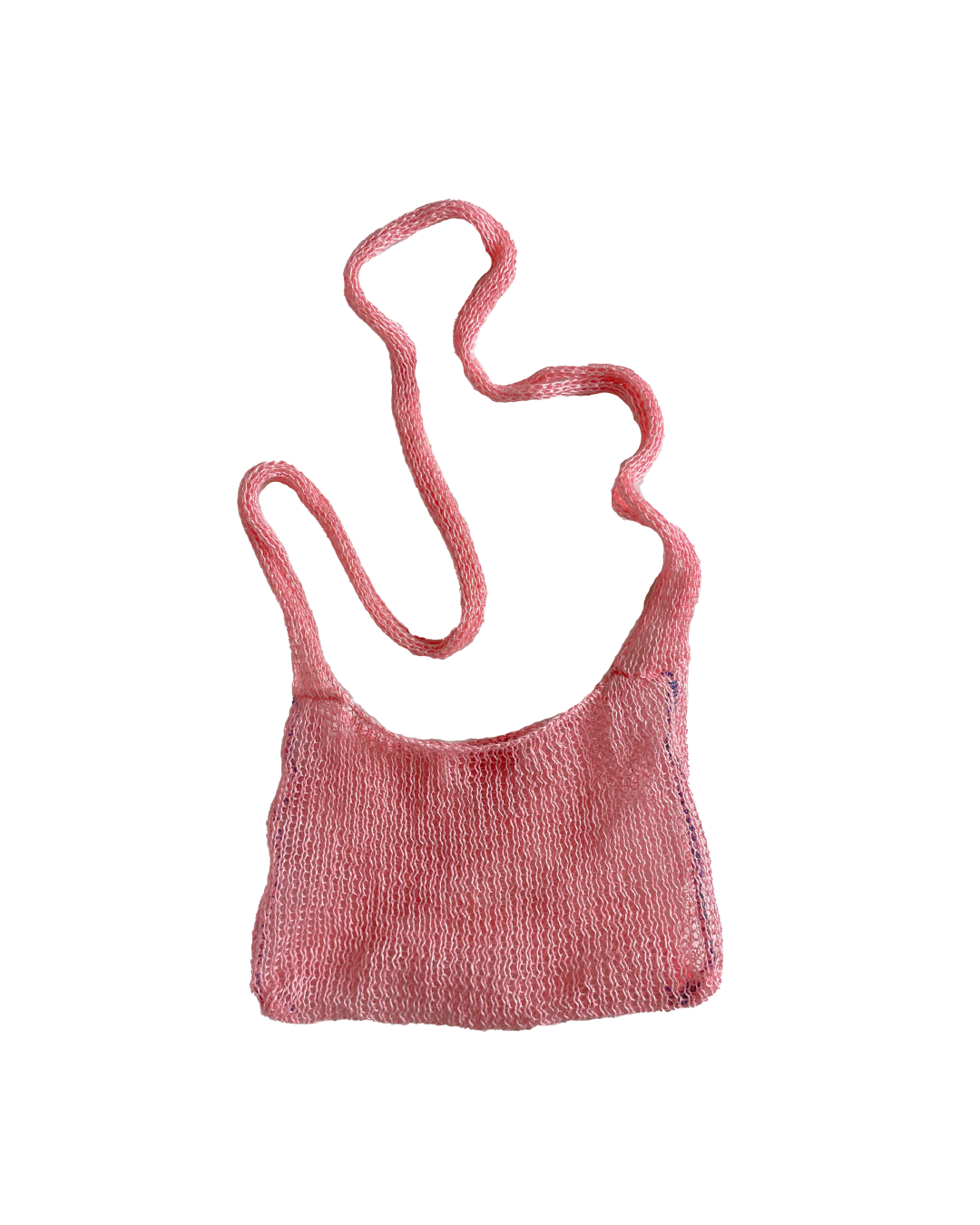 Pink crossbody mesh bag