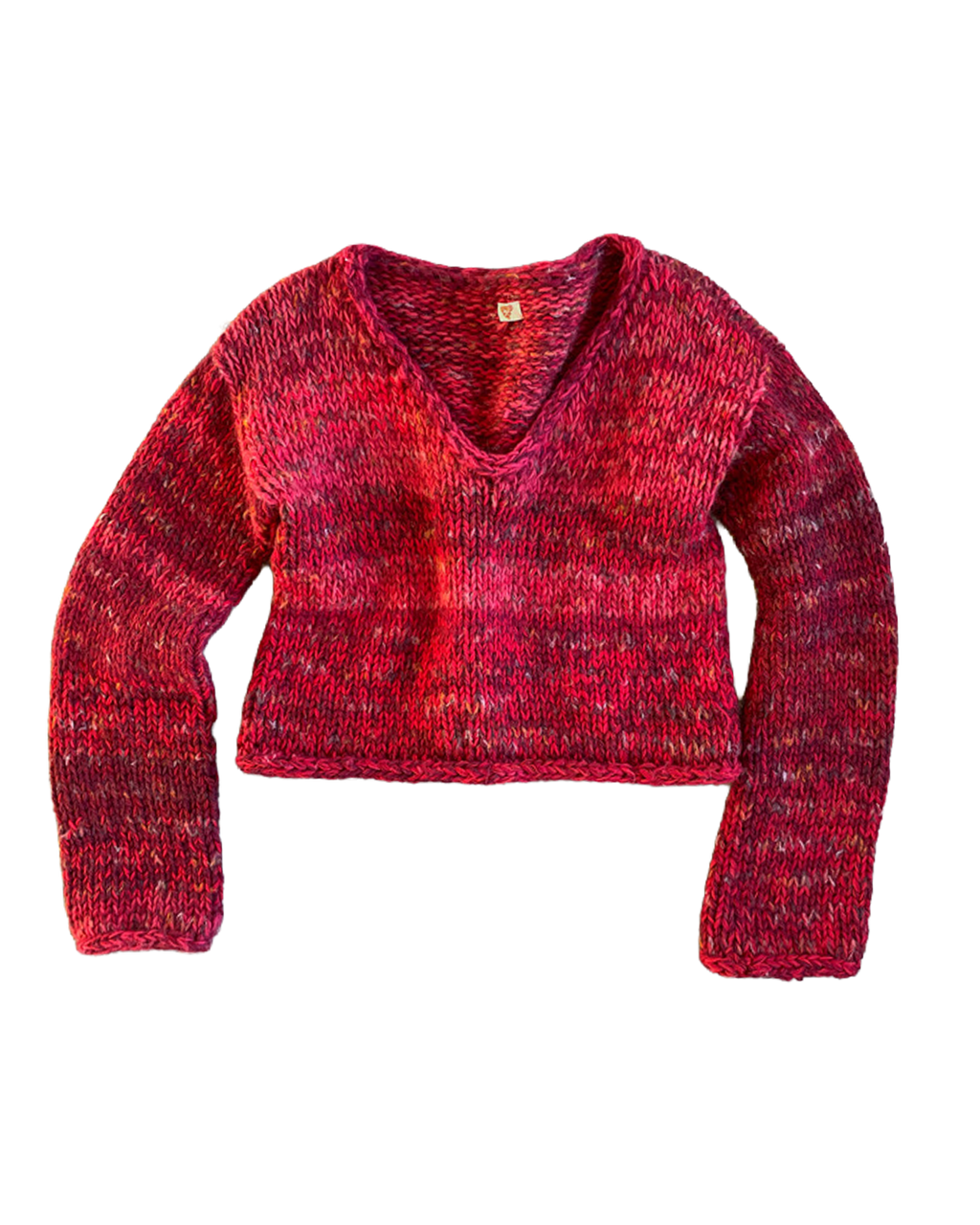 Red scrap sweater