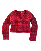 Red scrap sweater
