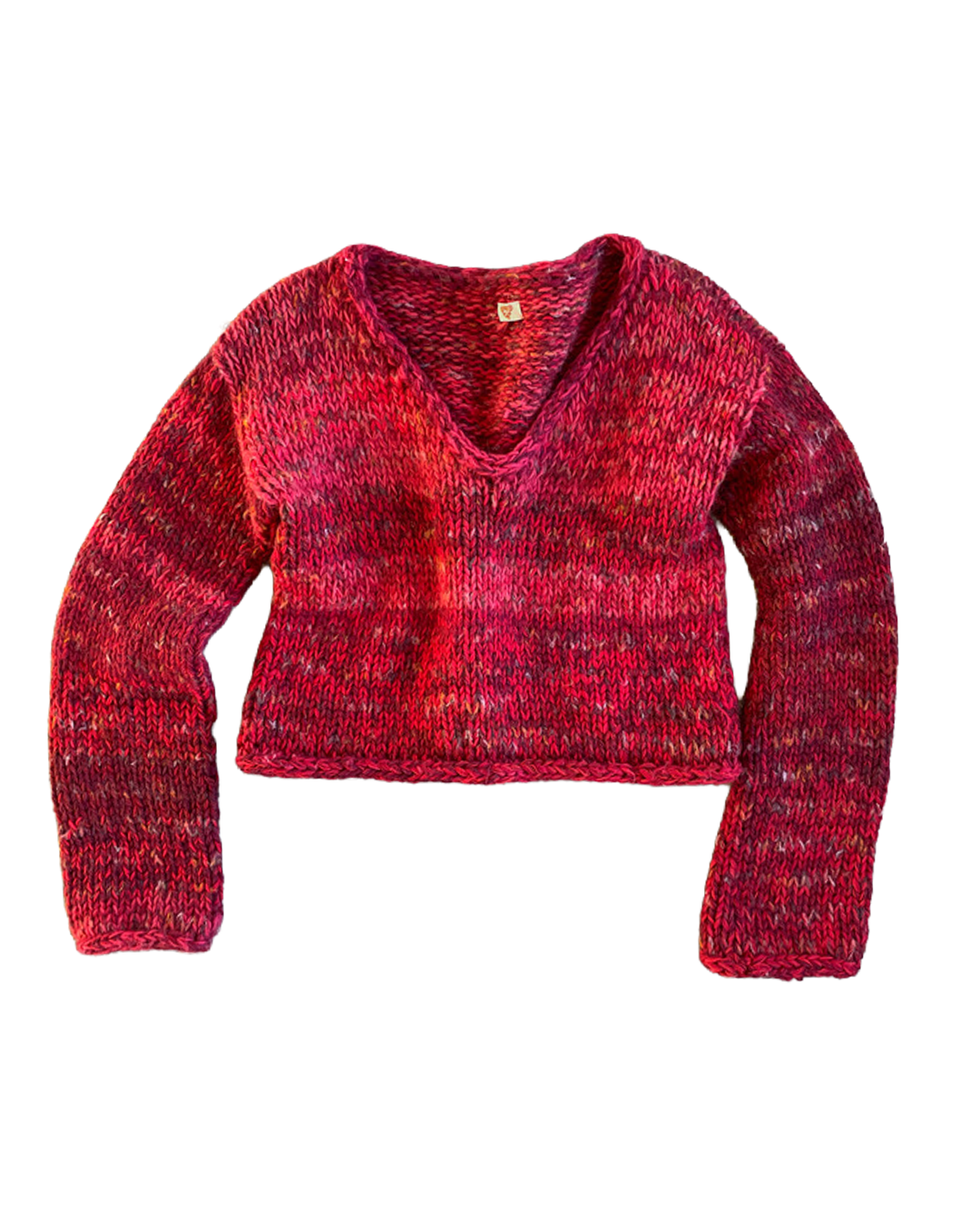Red scrap sweater