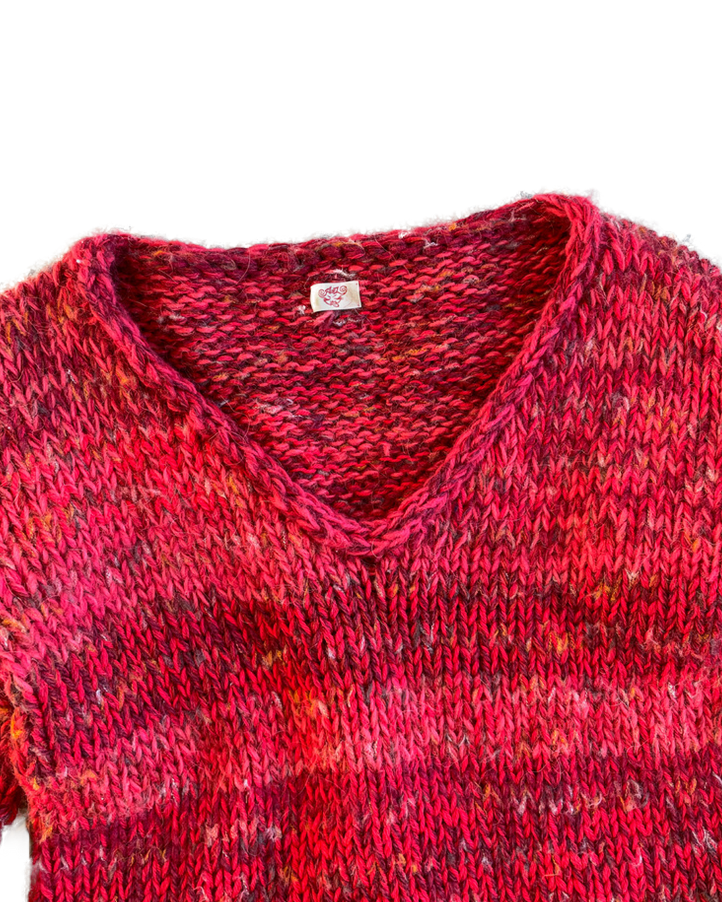 Red scrap sweater