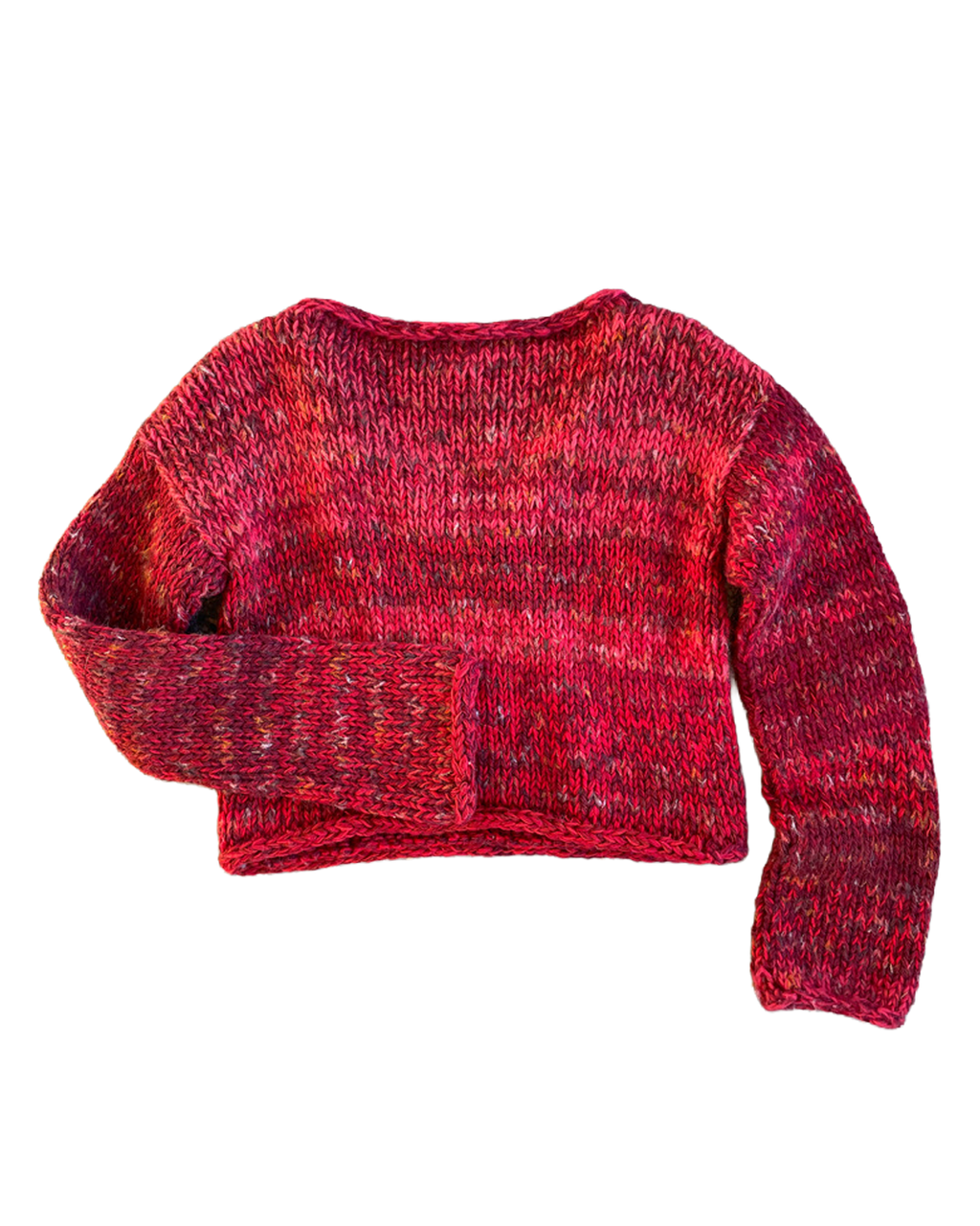 Red scrap sweater