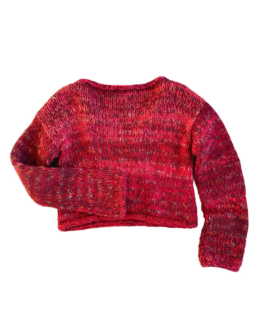Red scrap sweater