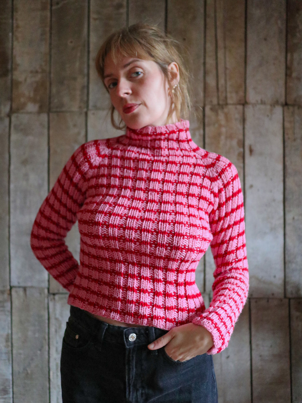 Pink & Red stripey sweater