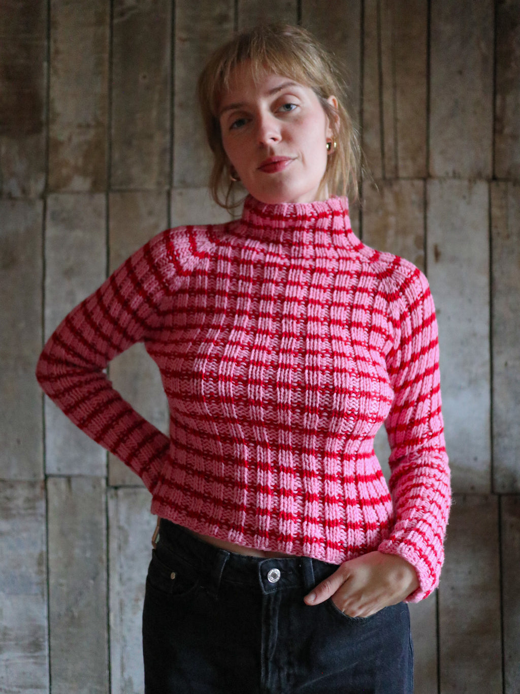 Pink & Red stripey sweater