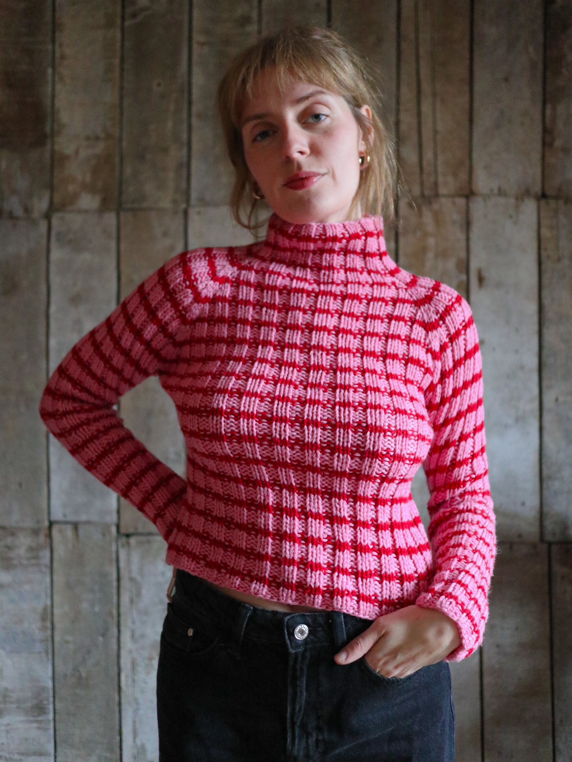 Pink & Red stripey sweater