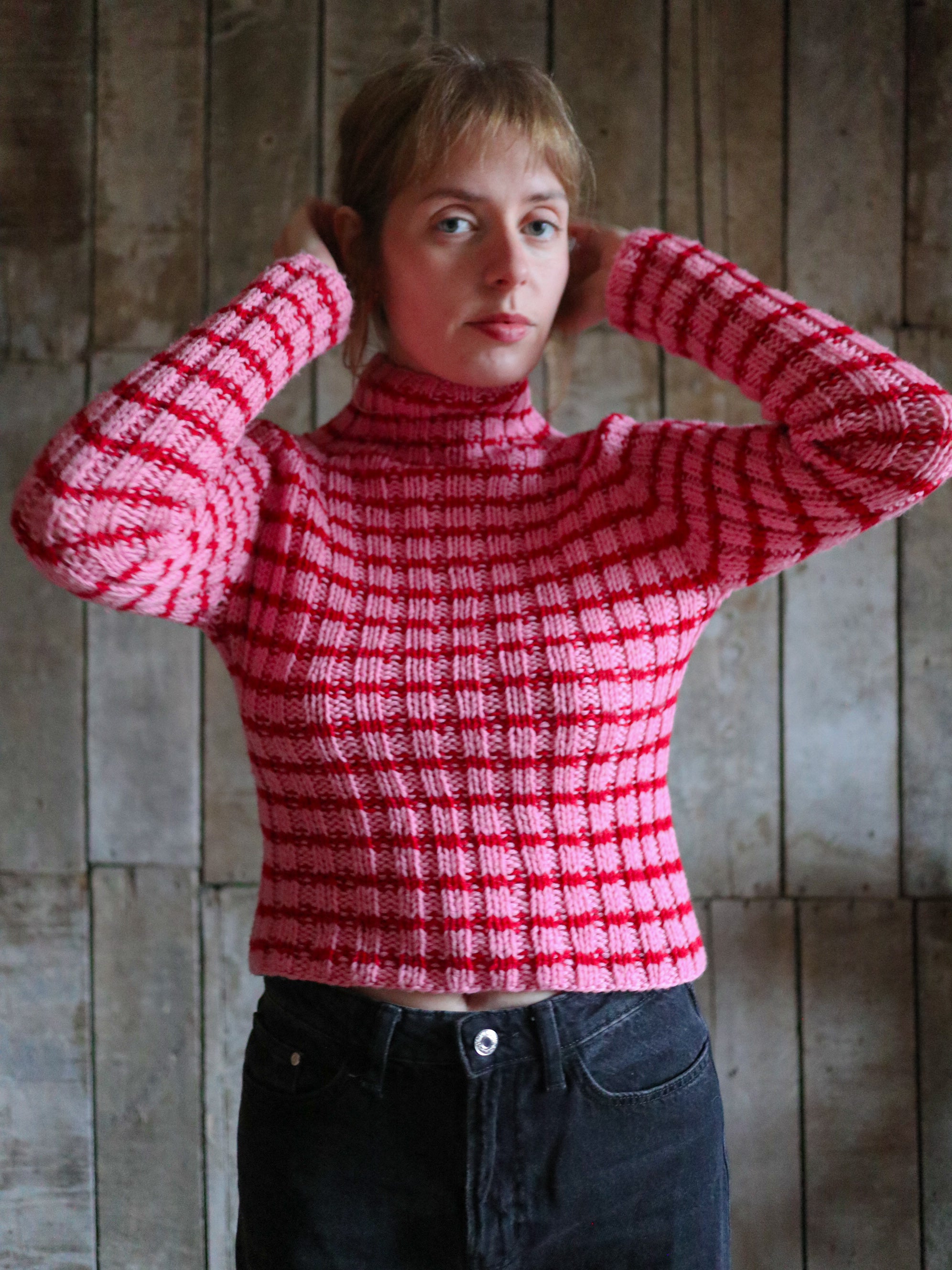 Pink & Red stripey sweater