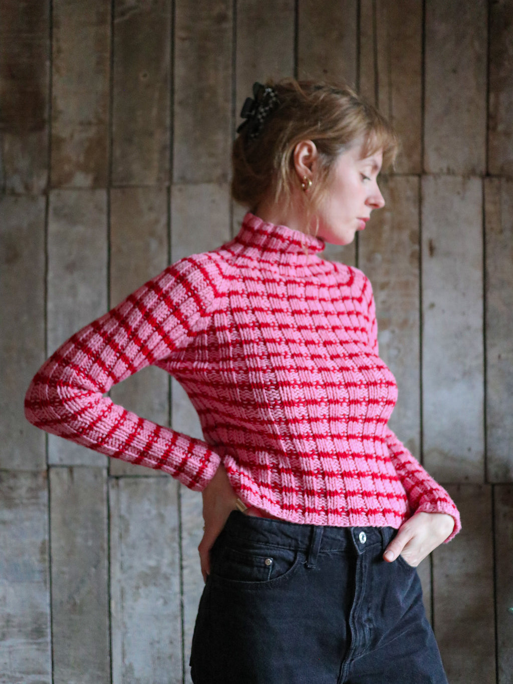 Pink & Red stripey sweater