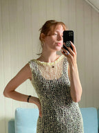 Open back mesh dress