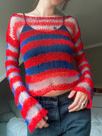 Stripey mesh jumper