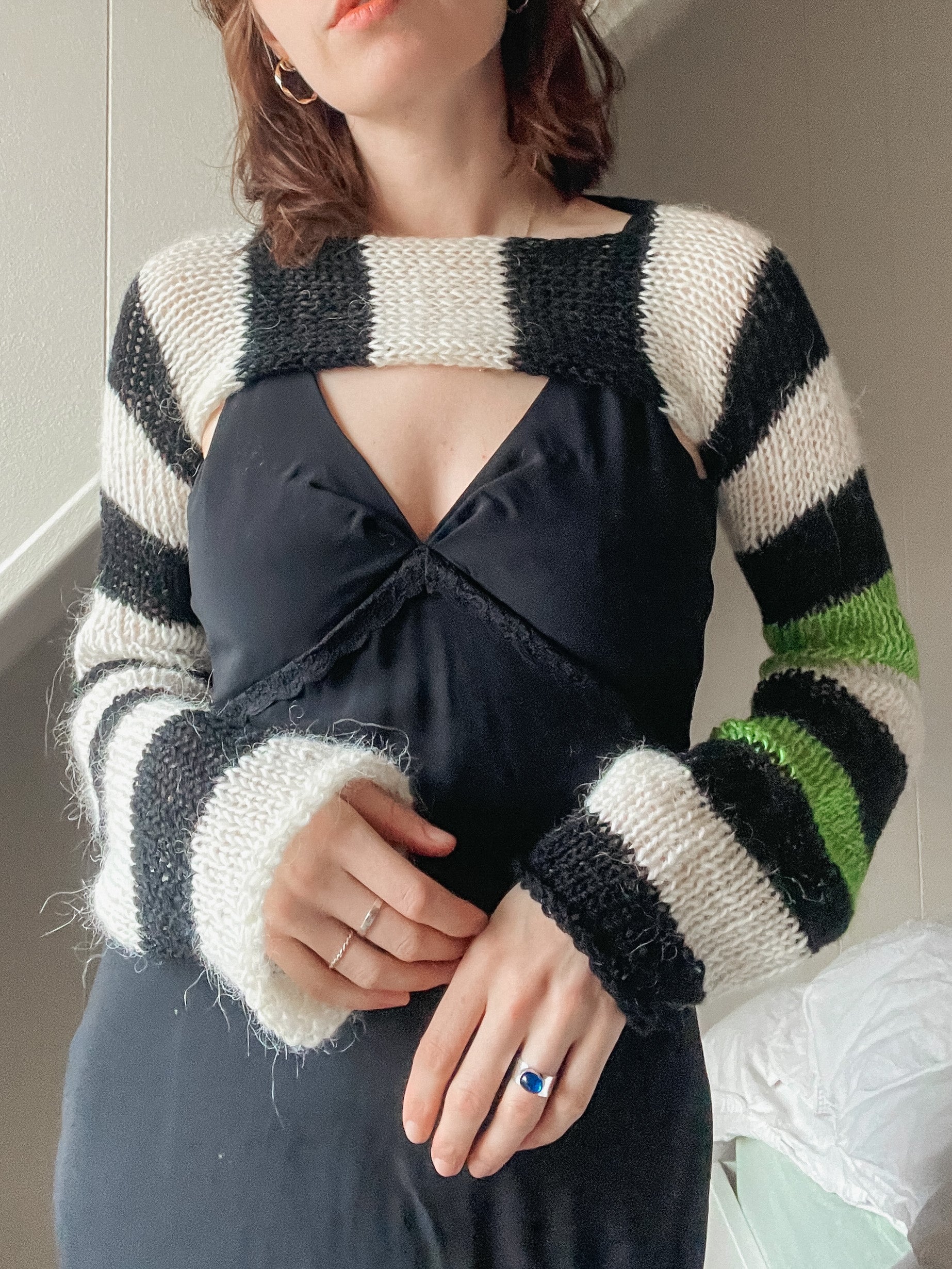 Striped sleeves