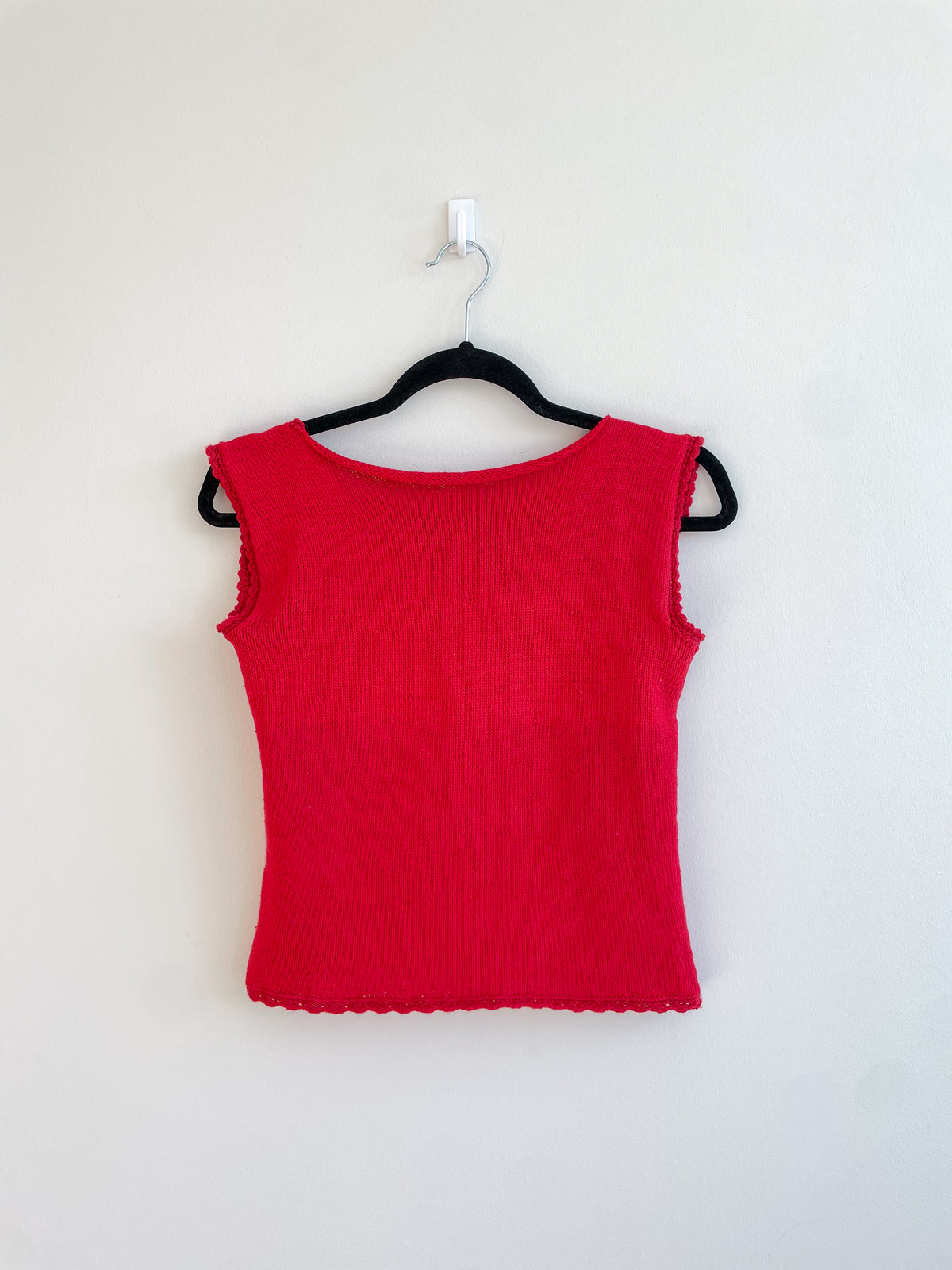 Red open back top