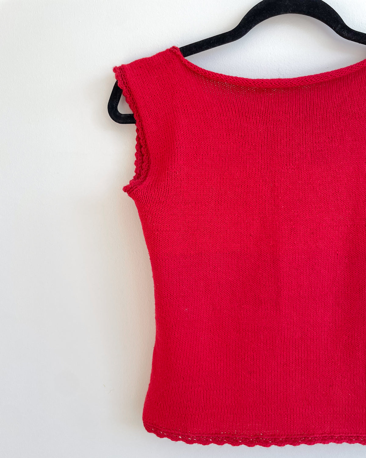 Red open back top