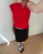 Red open back top