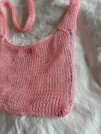 Pink crossbody mesh bag