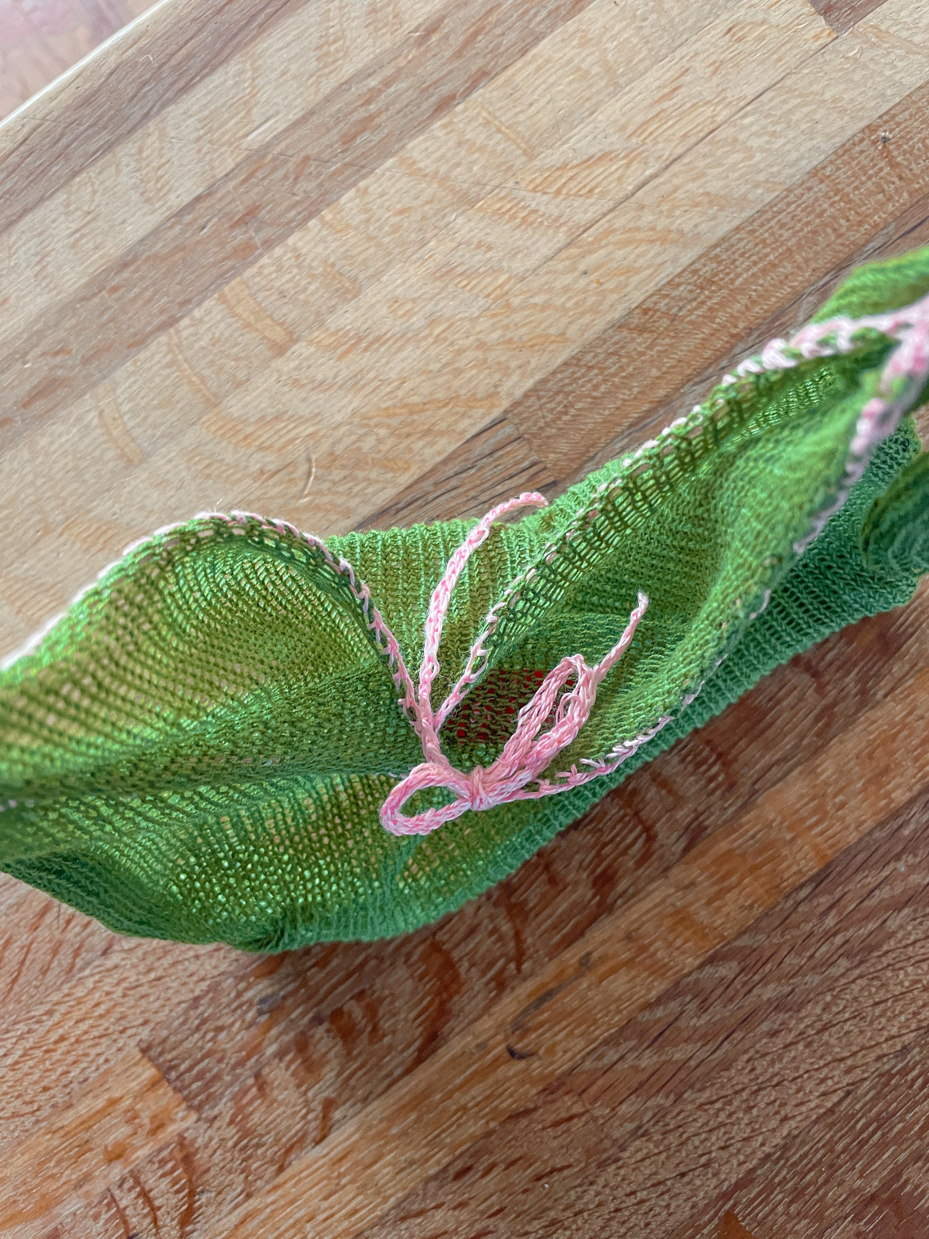 Green crossbody bag w/ties