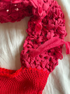 Red mesh crossbody bag