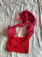 Red mesh crossbody bag
