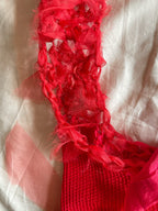 Red crossbody bag w/ties