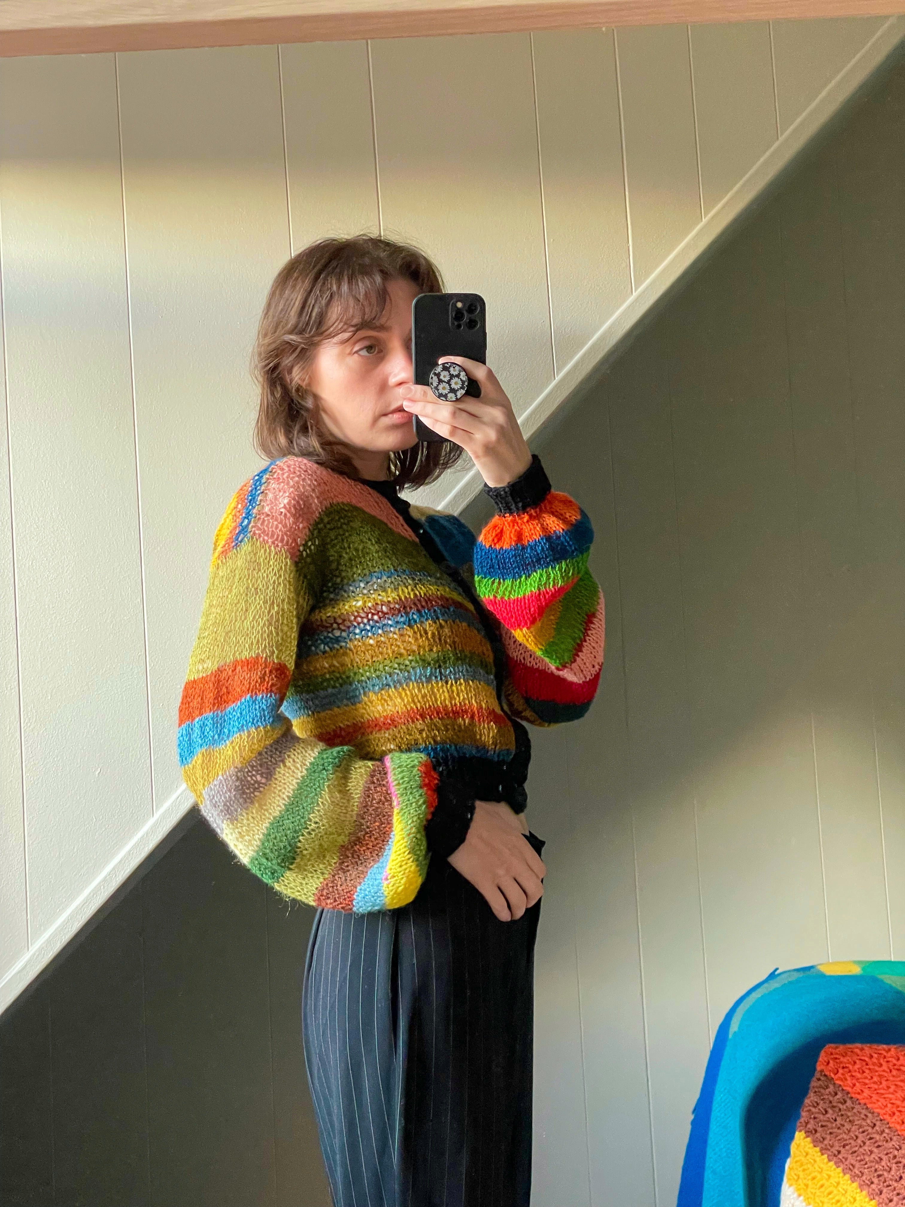Stripey scrap cardigan