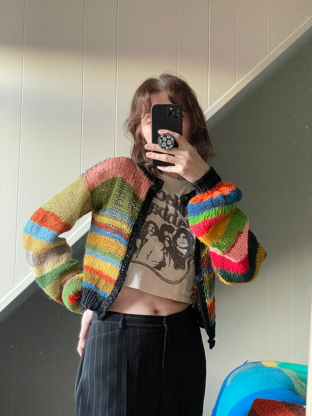 Stripey scrap cardigan