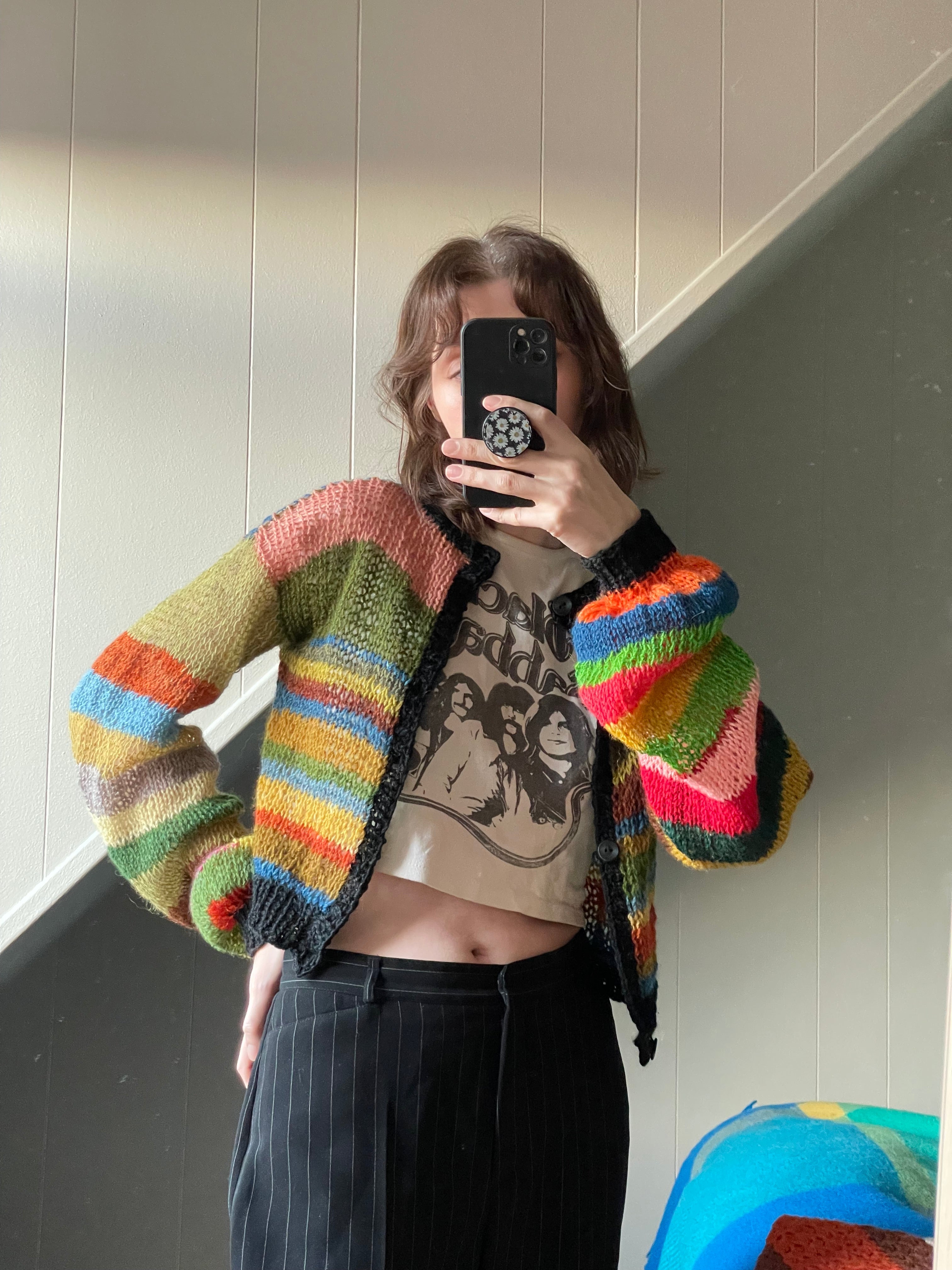 Stripey scrap cardigan