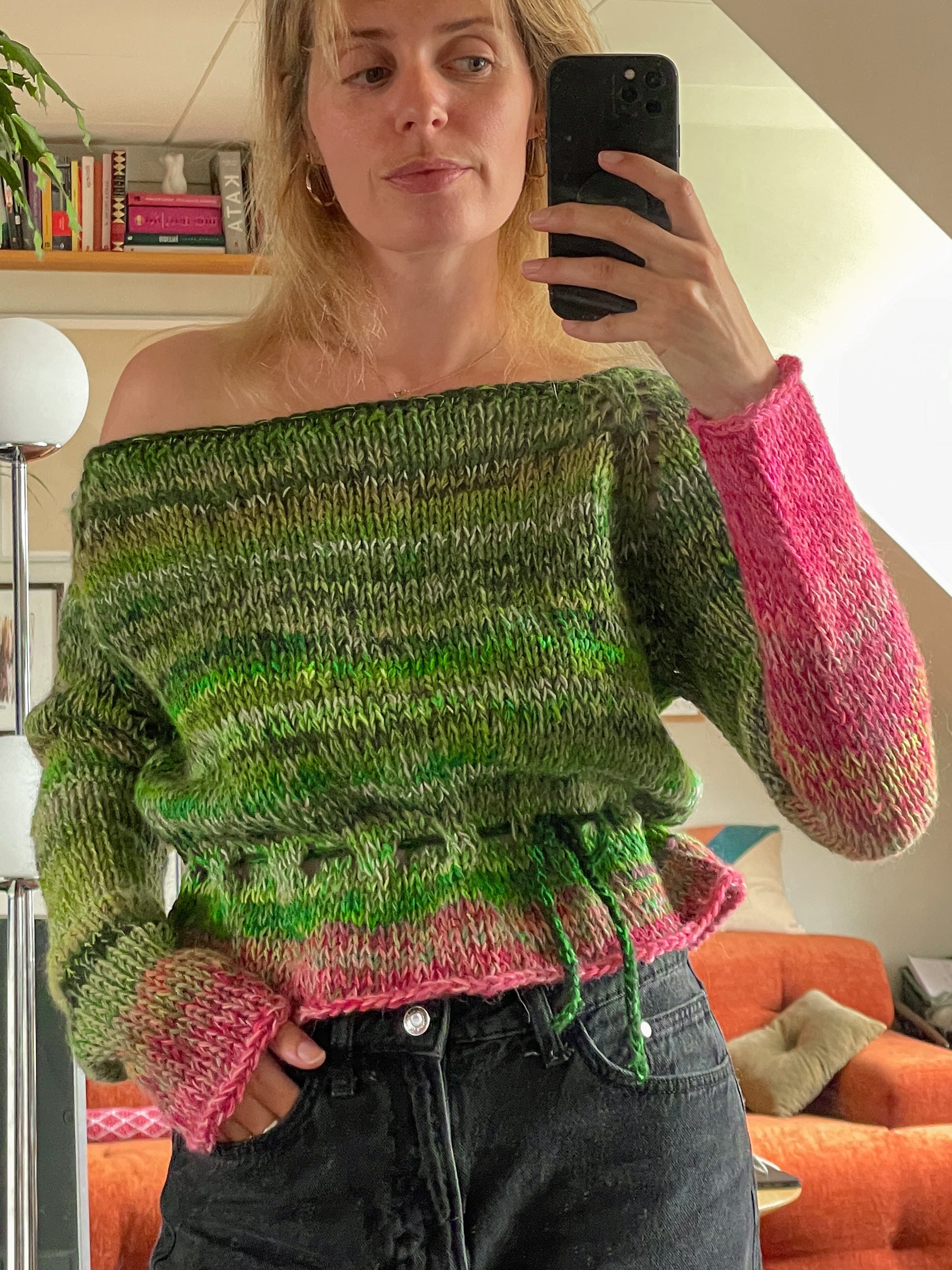 Off shoulder long sleeve top