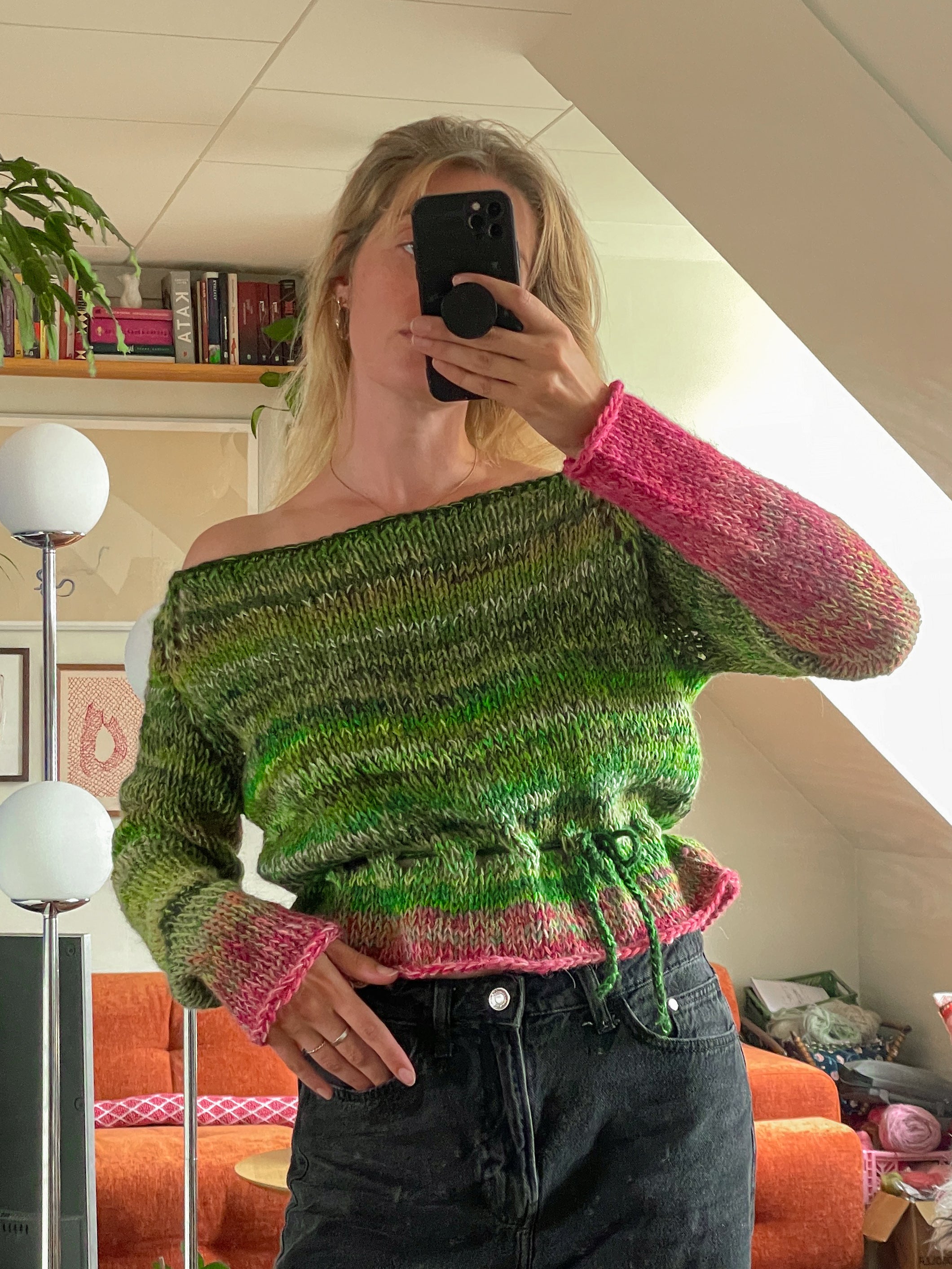 Off shoulder long sleeve top