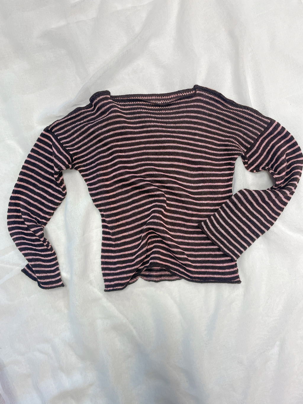 Stripey brown/pink slouch pullover