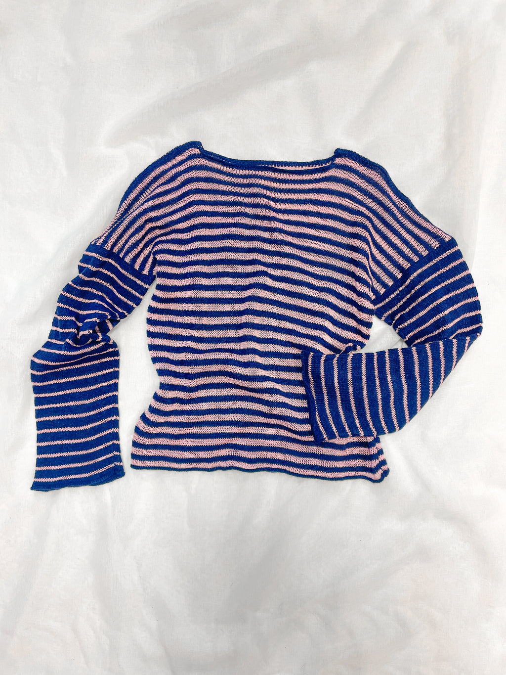 Stripey blue/pink slouch pullover