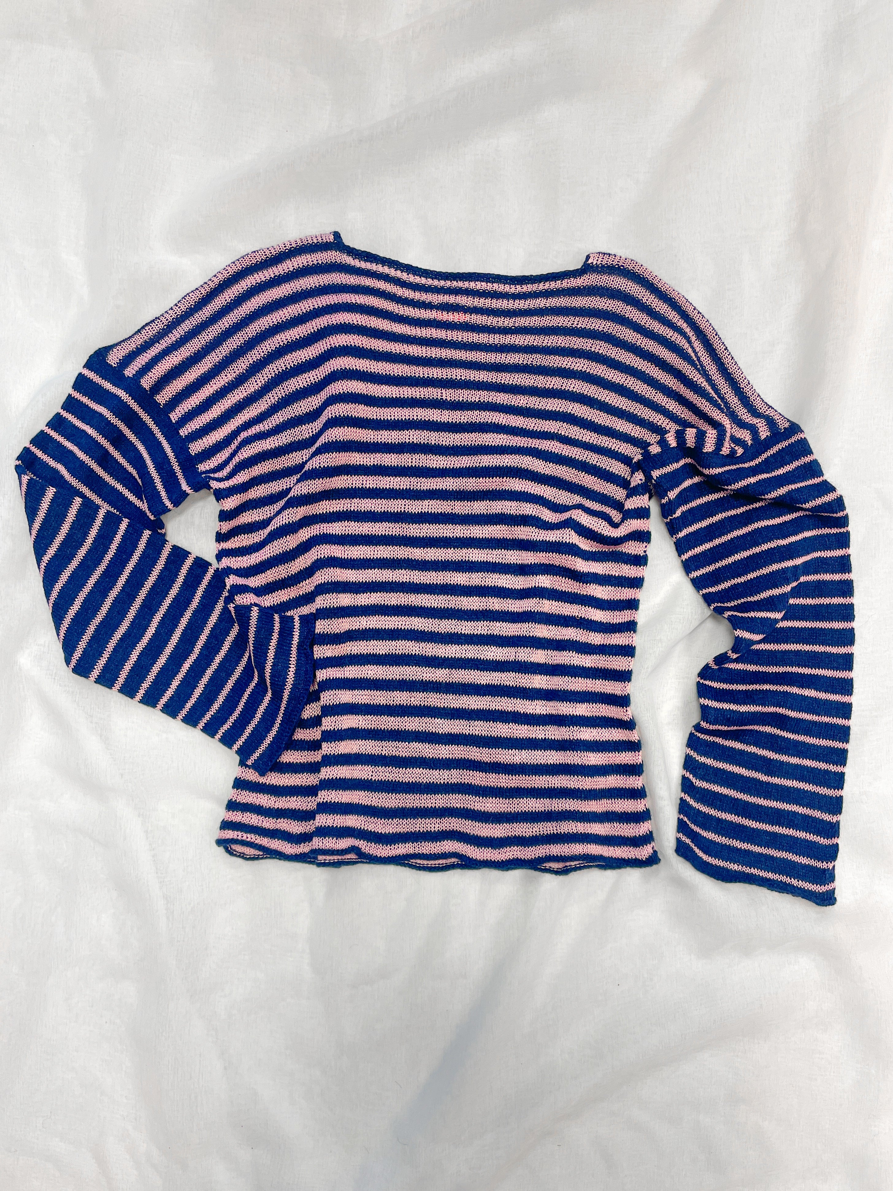 Stripey blue/pink slouch pullover