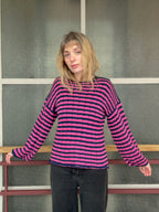 Stripey drop stitch pullover
