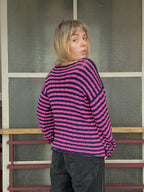 Stripey drop stitch pullover