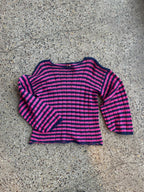 Stripey drop stitch pullover