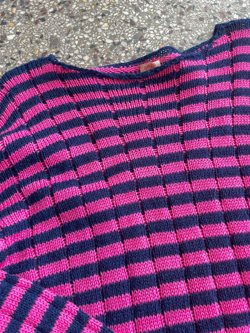 Stripey drop stitch pullover