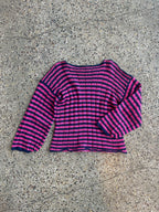 Stripey drop stitch pullover