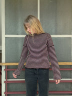 Stripey brown/pink slouch pullover