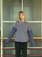 Stripey blue/pink slouch pullover