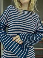 Stripey blue/pink slouch pullover