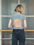 Open back turtleneck top