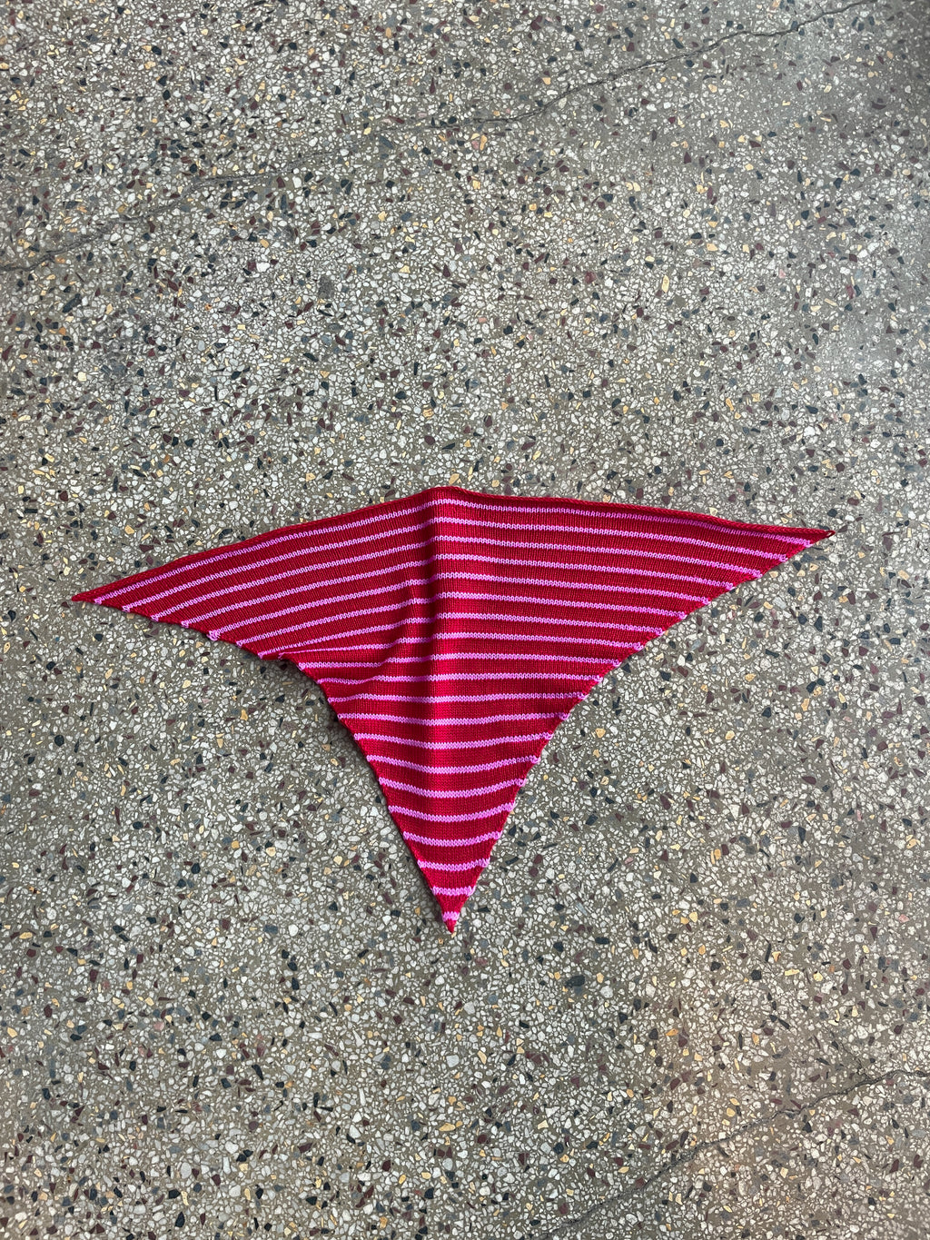 Stripey triangle scarf