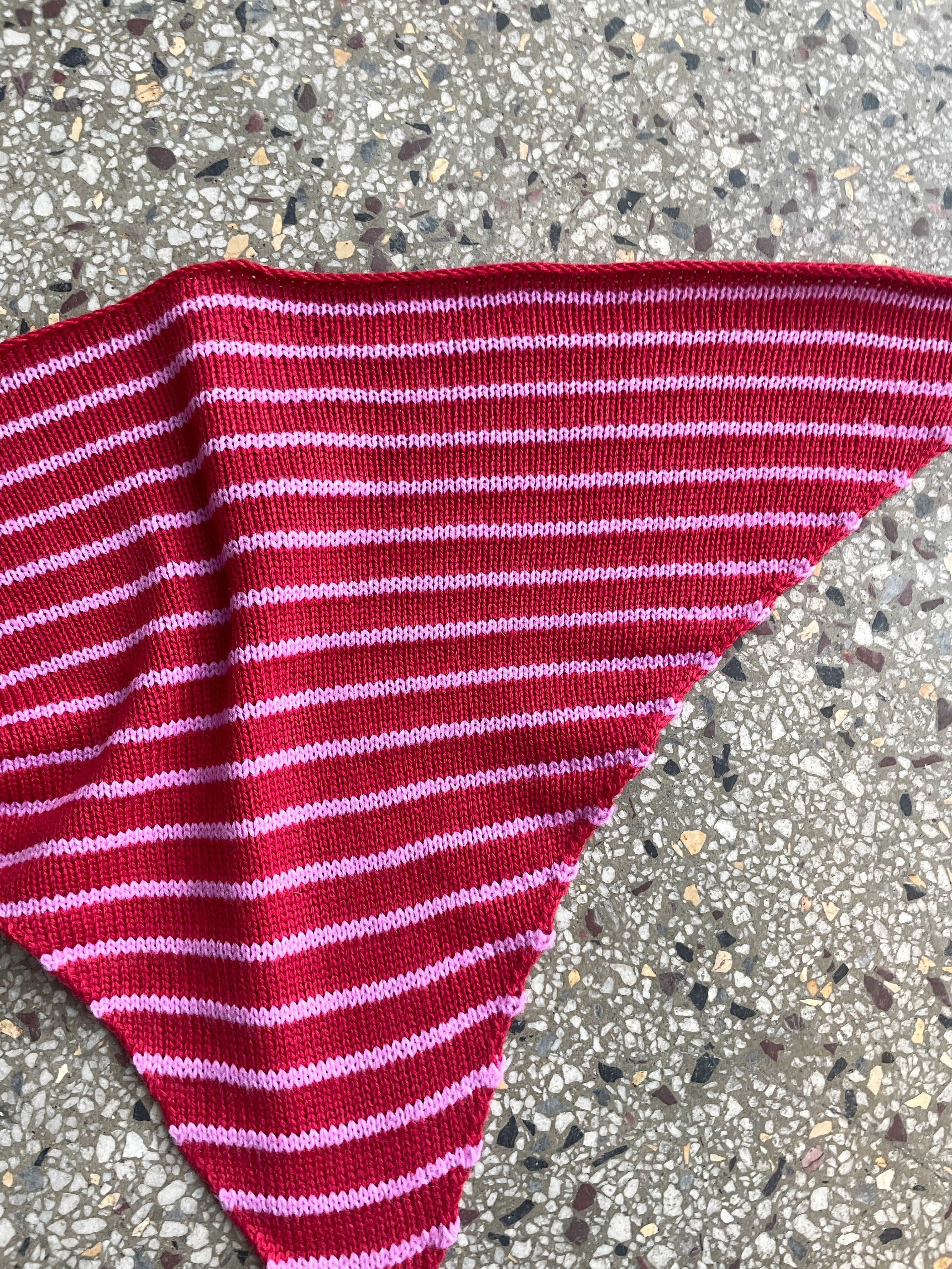 Stripey triangle scarf