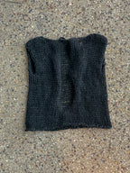 Open back confetti top - black