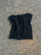 Open back confetti top - black