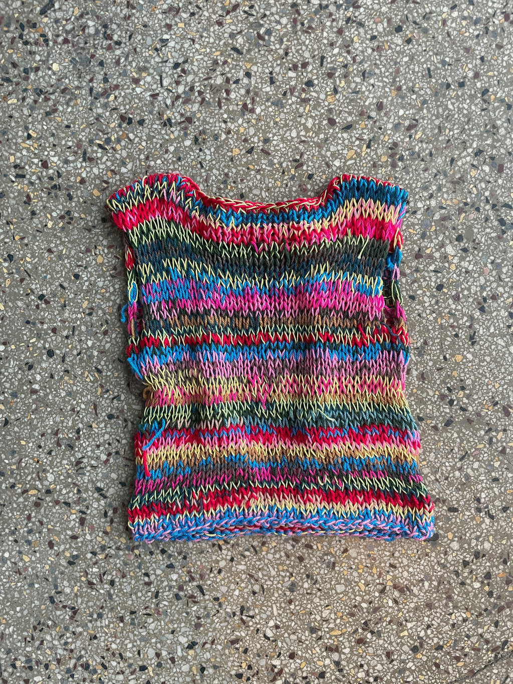 Open back confetti top - multicolor