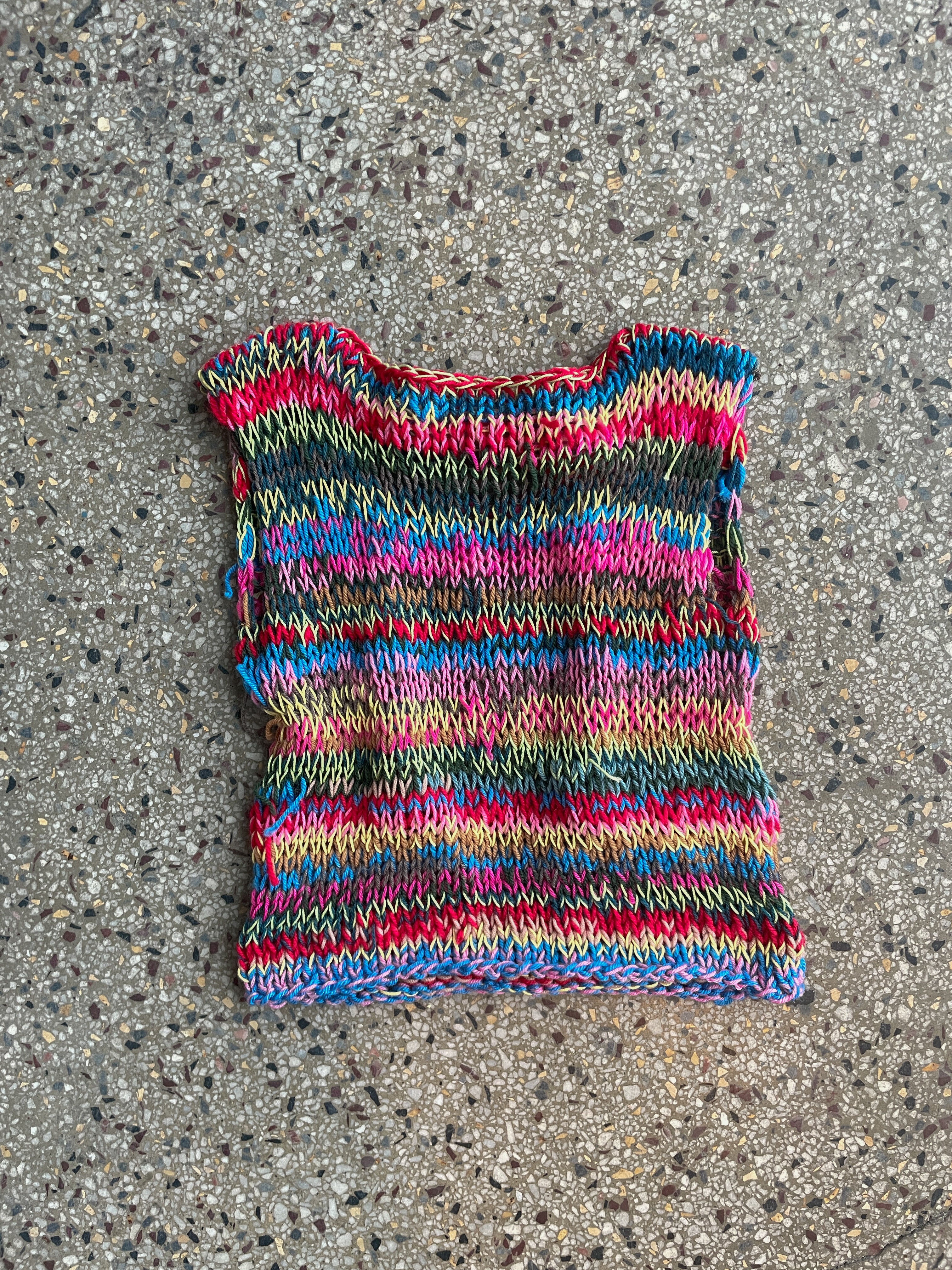 Open back confetti top - multicolor