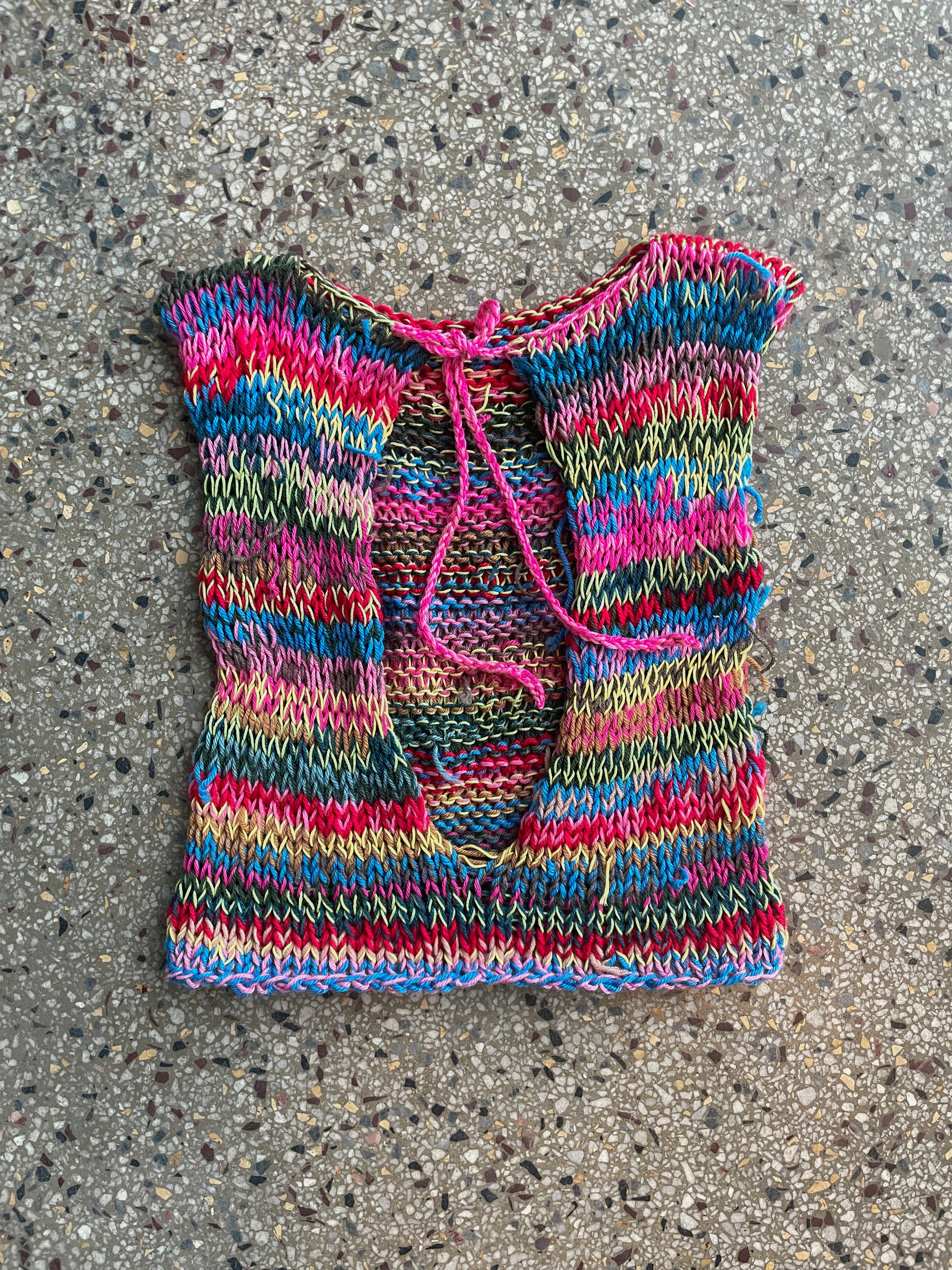 Open back confetti top - multicolor